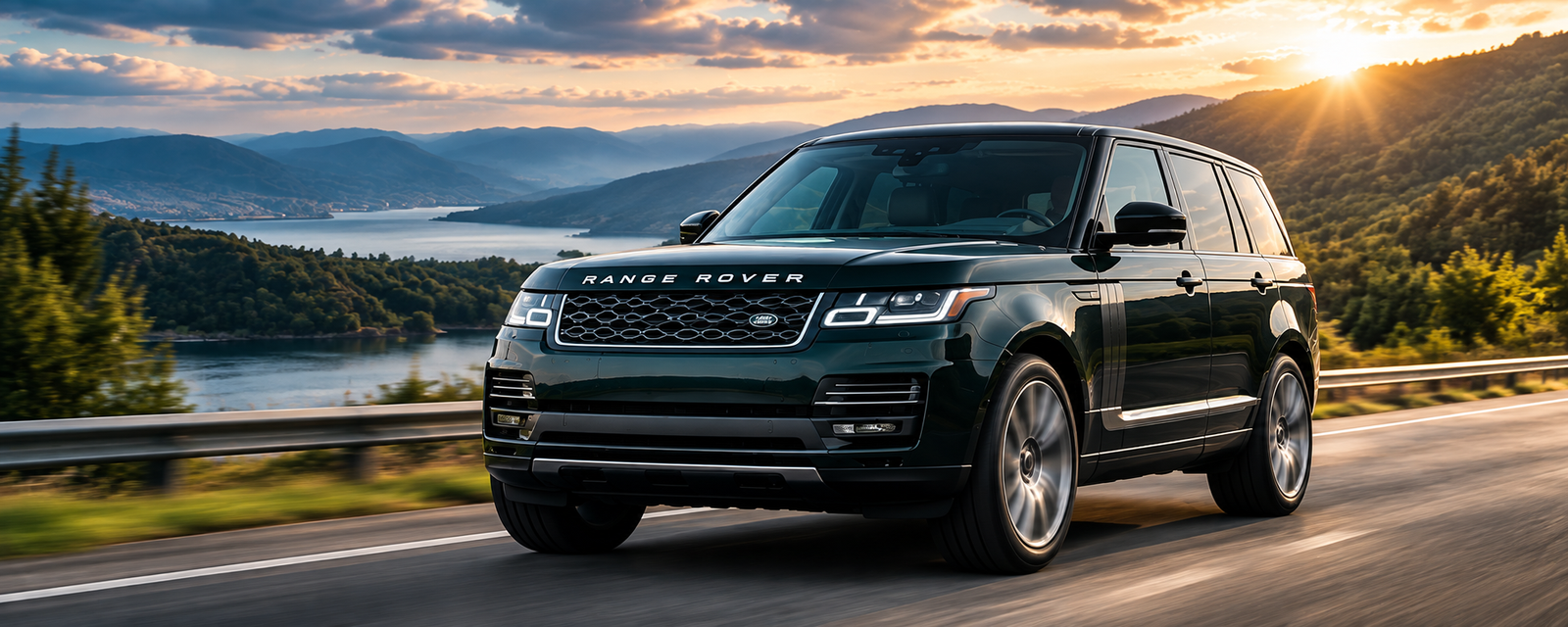 Premium Range Rover driving on a road